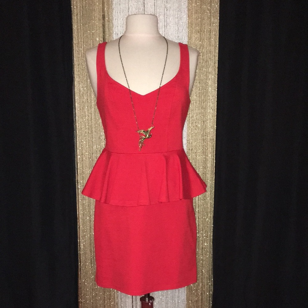 Red Peplum Dress